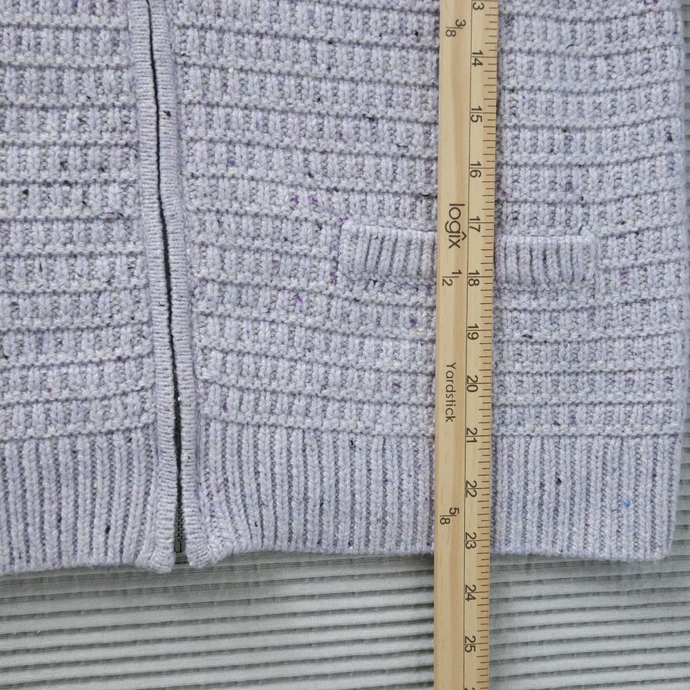 Talbots Petite LP Lavender Zip Cardigan Waffle Knit Quiet Luxury Old Money Cotta